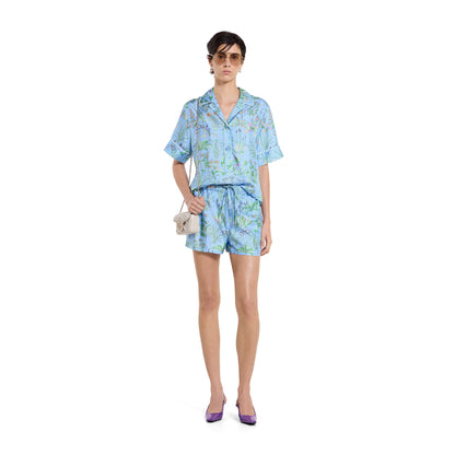 Chemise en twill de soie avec imprimé