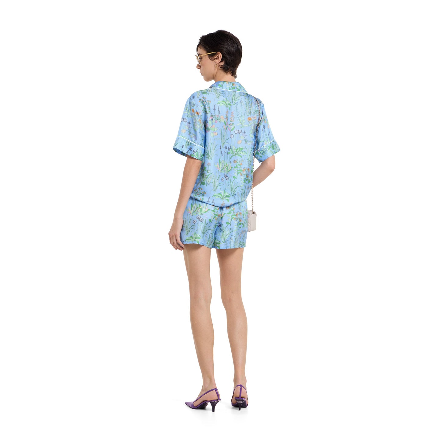 Chemise en twill de soie avec imprimé
