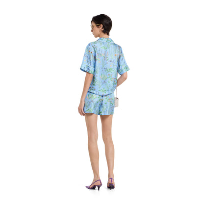 Chemise en twill de soie avec imprimé