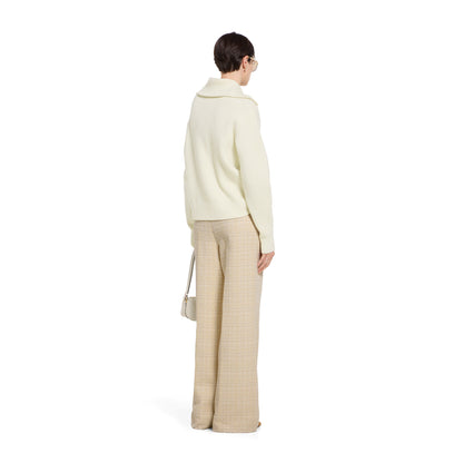 Pantalon en tweed de coton à carreaux