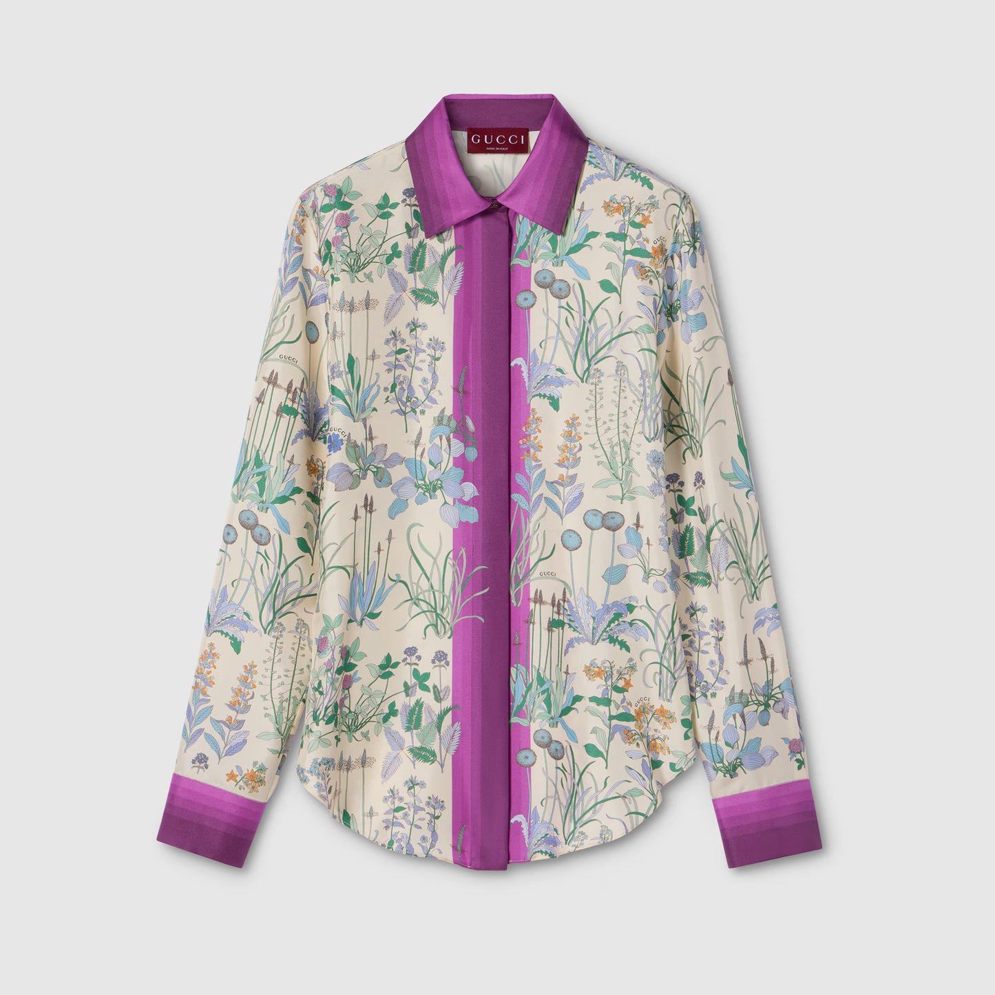 Chemise en twill de soie avec imprimé