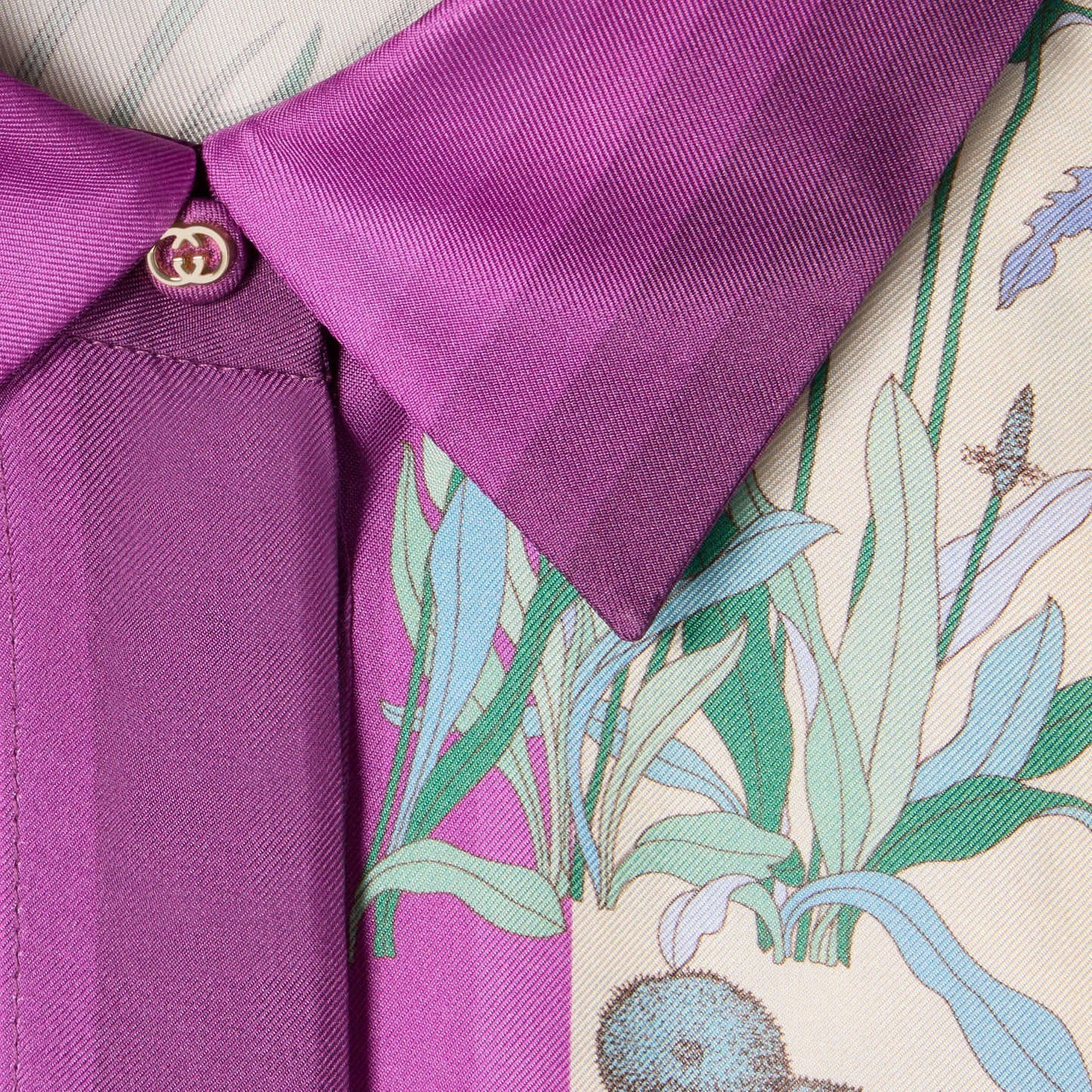 Chemise en twill de soie avec imprimé