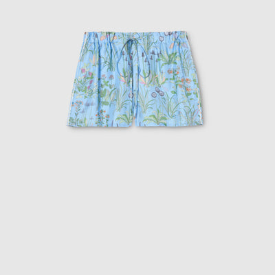 Short en twill de soie avec imprimé
