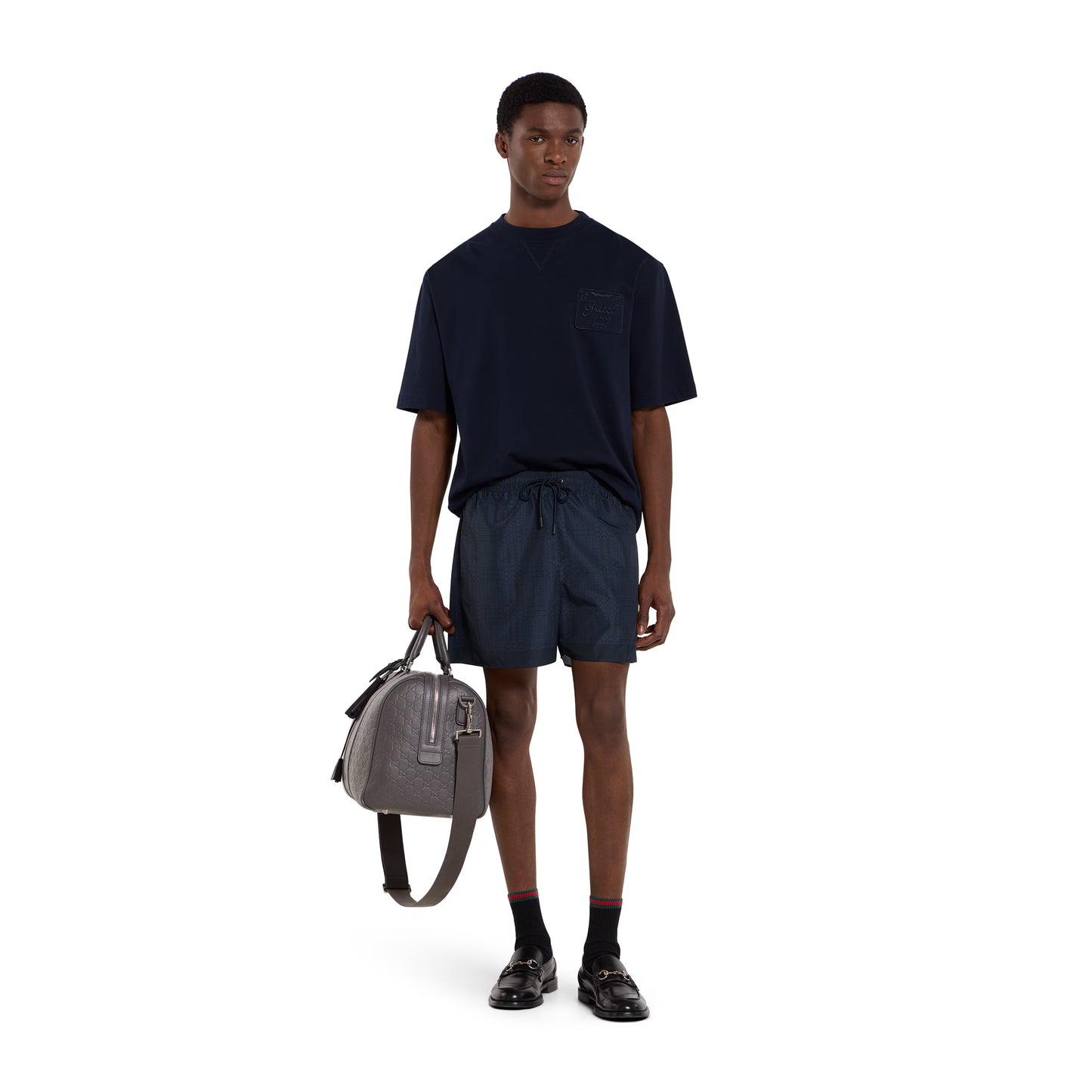 Short de bain en popeline technique à imprimé