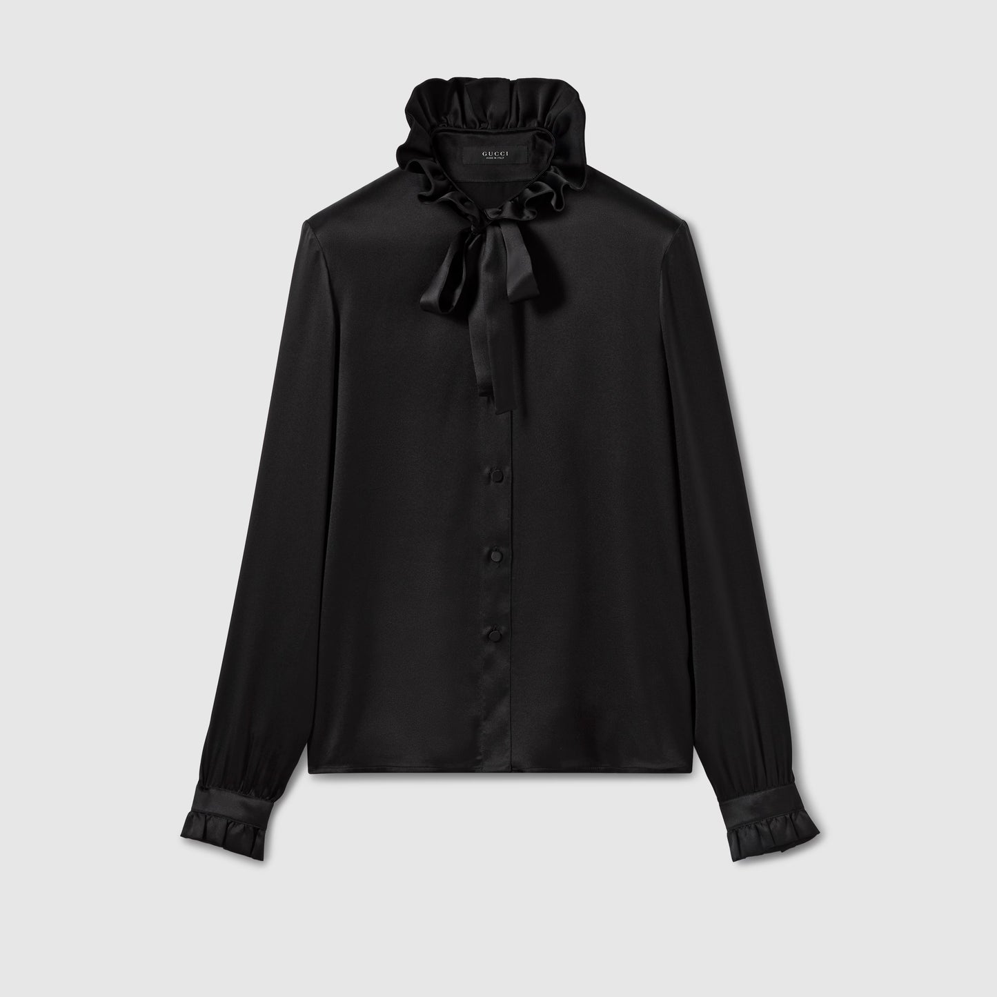 Chemise en satin de soie avec nœud