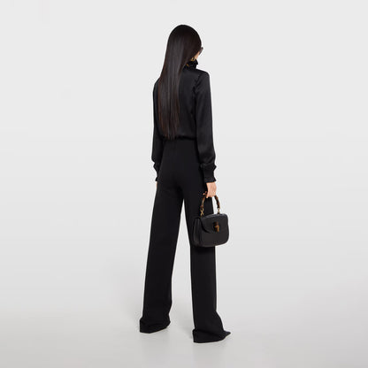 Chemise en satin de soie avec nœud