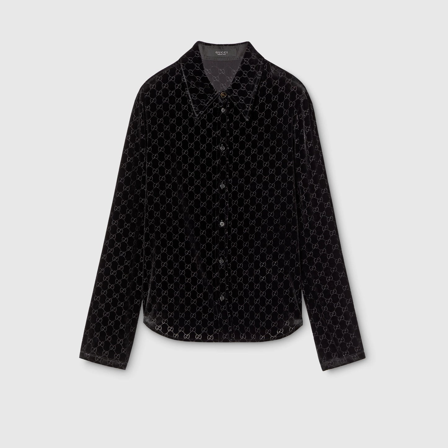Chemise en velours dévoré GG stretch