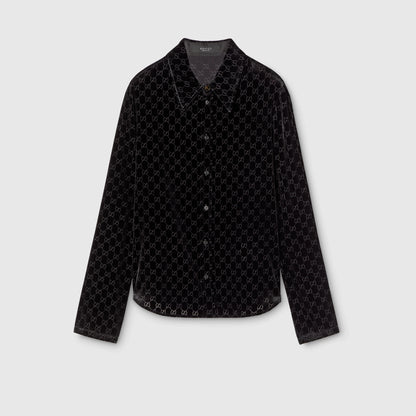 Chemise en velours dévoré GG stretch