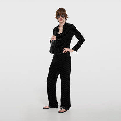 Chemise en velours dévoré GG stretch