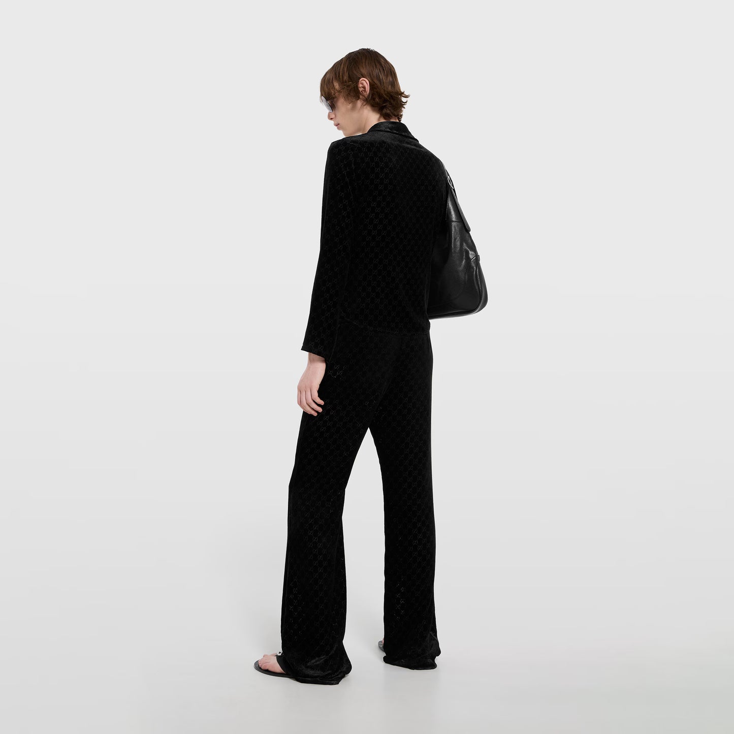 Chemise en velours dévoré GG stretch