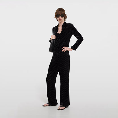 Pantalon en velours dévoré GG stretch