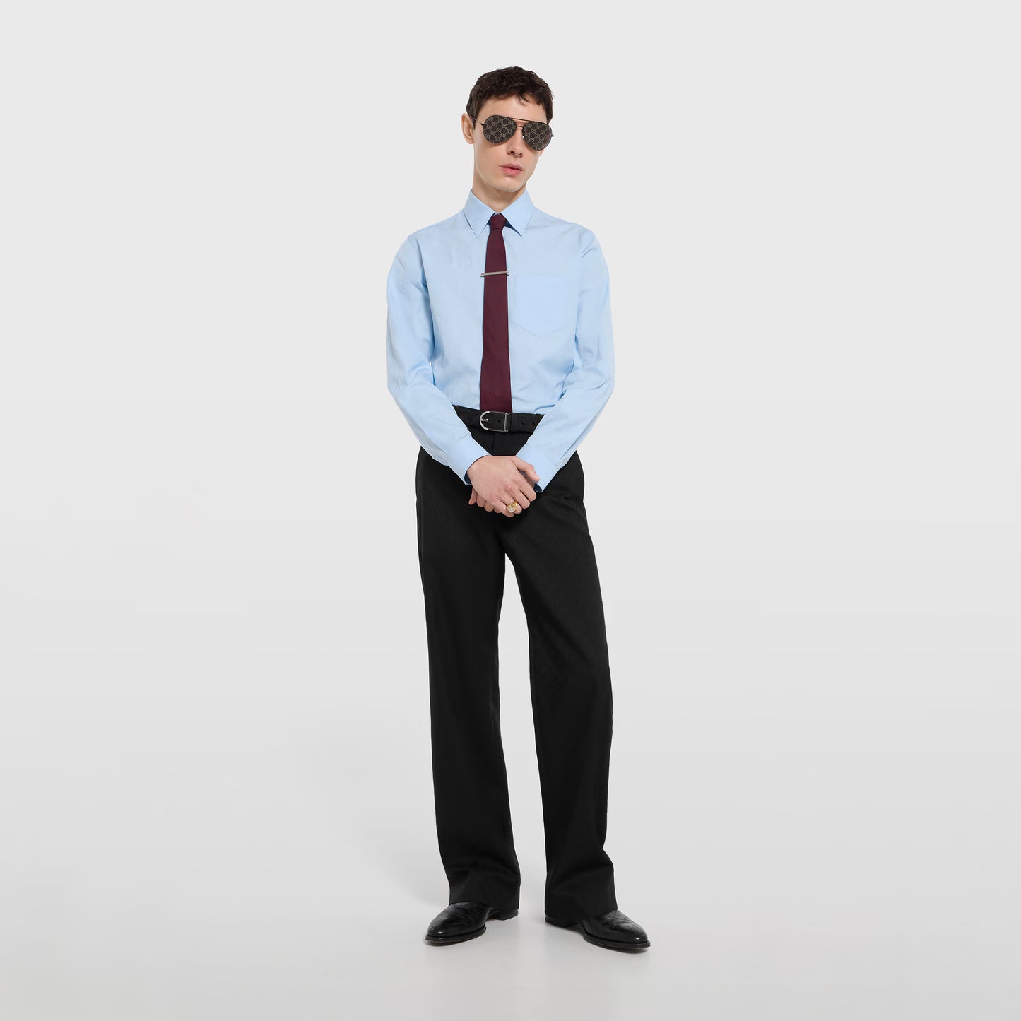 Chemise en popeline de coton GG