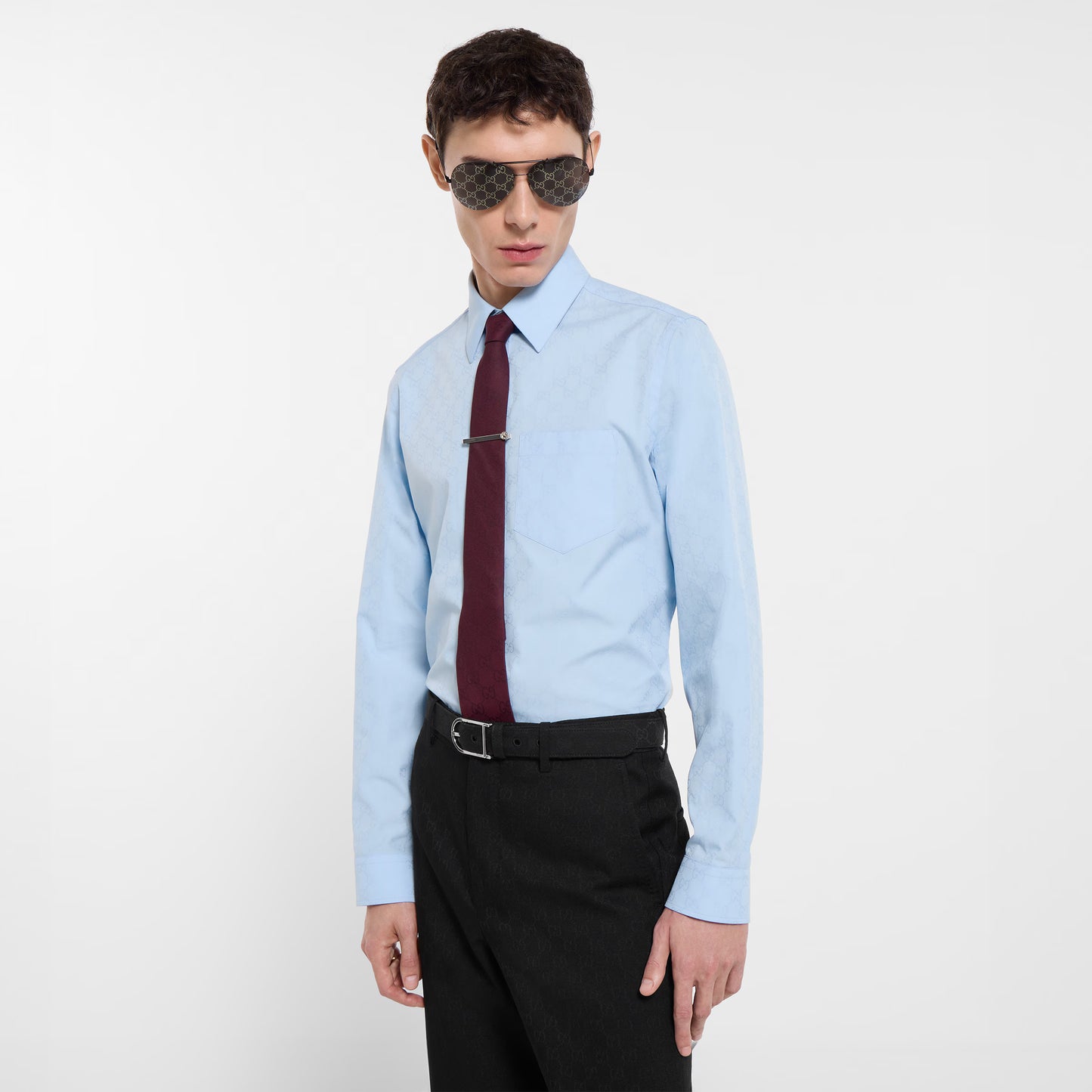 Chemise en popeline de coton GG
