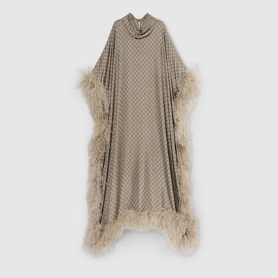 Langes Kleid aus Seidentwill mit Print