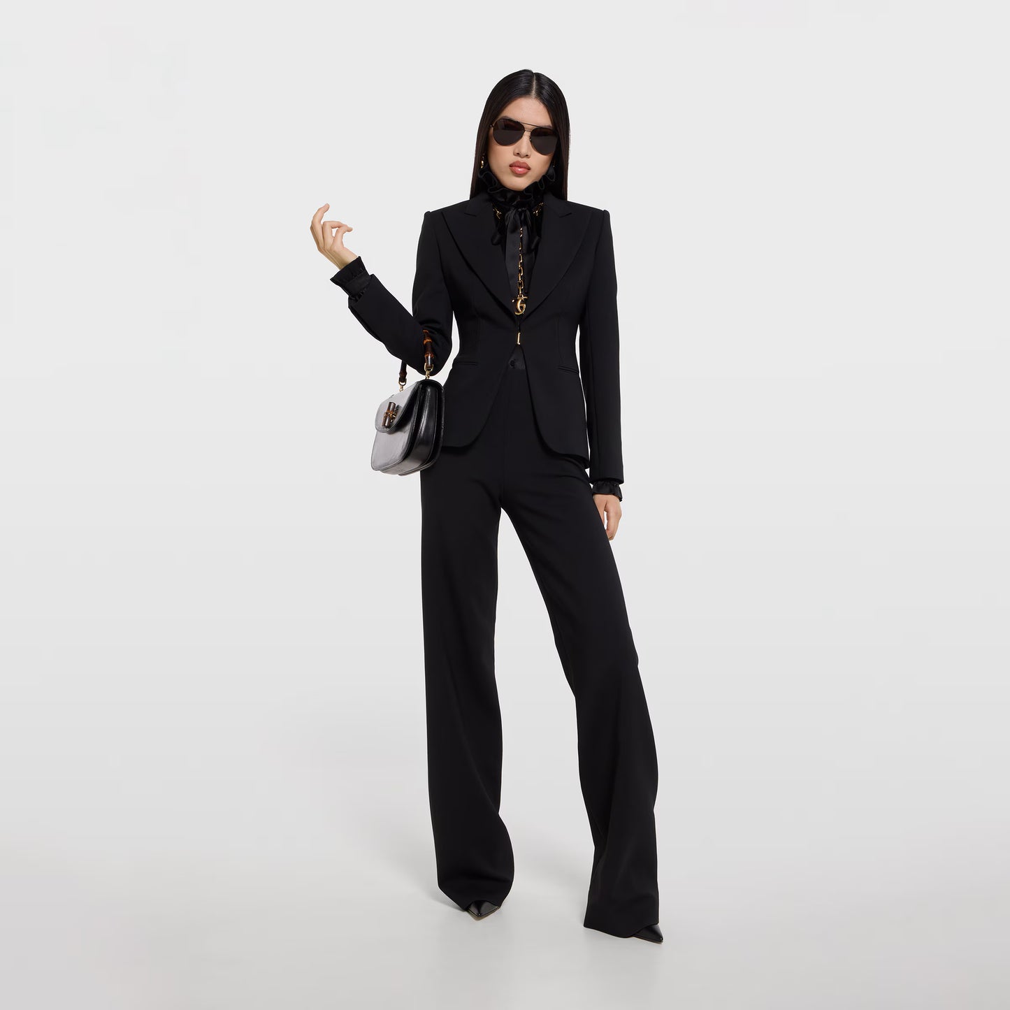 Pantalon en laine stretch technique