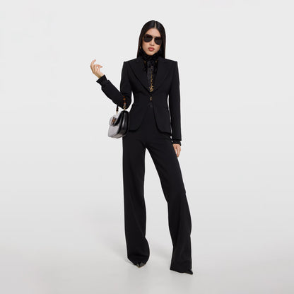 Pantalon en laine stretch technique