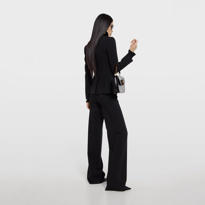Pantalon en laine stretch technique