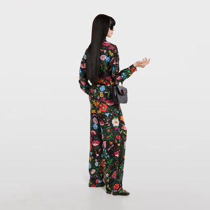 Chemise en twill de soie avec imprimé