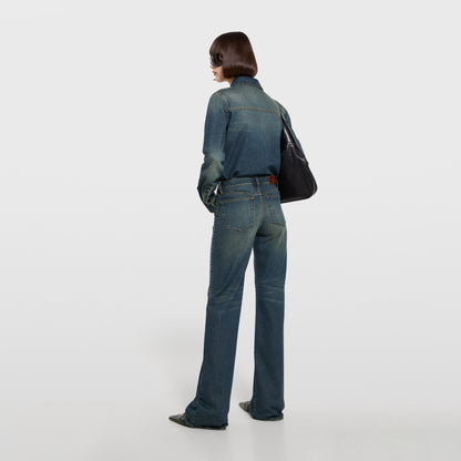 Chemise en denim de coton avec broderie